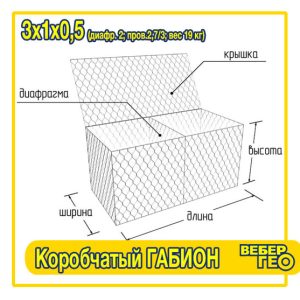 Коробчатый габион 3х1х0